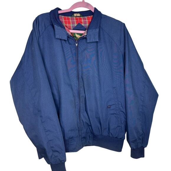 Field & Stream Full Zip Jacket Men's Size XL Plaid Lined Cotton Blend Navy Blue - Picture 1 of 7